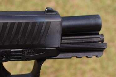 The barrel tips up.