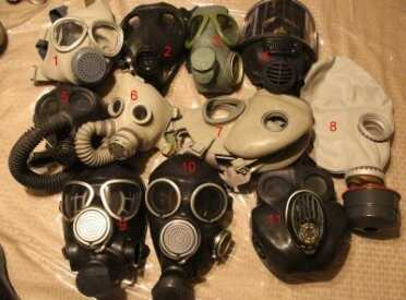 Prepping 101: Gas Masks for Children and Other Dumbass Internet Intel You absolutely do not need to spend big bucks on a gas mask like #4 in this picture, which is one of my Scott masks I purchased just after 911. They are #1- a $16 Vietnamese cheek pouch mask that only has one filter, (not mentioned in the article). #2 - Adult Israeli mask. #3- Serbian mask with 60mm thread filters. #5 - Children's PDF-2 (size 2). #6 - Children's PDF-D (size 1). #7 - Czeck M-17 copy. #8 - Russian GP-5 with Swiss filter on it. #9 Russian newer GP-7 type. #10 - Older GP-7 type. #11 Russian PBF "Gorilla" mask in black.