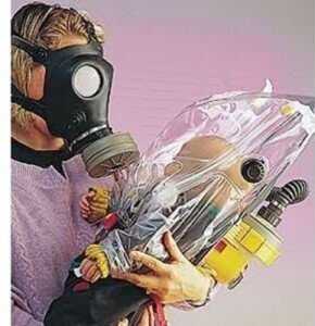 Prepping 101: Gas Masks for Children and Other Dumbass Internet Intel The Isrealis have also developed this infant chamber, and a slightly larger overhood system that both employ the positive pressure blowers. I see them on Ebay for $50-$500 at times, for the exact same units, so beware. This one is currently on Ebay for $65, but there are only a few available.