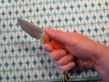 A look at how the Game Warden fills up the hand.  I have large hands and have no problem gripping the knife.  