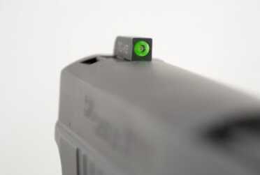Brand New from Sig--Legion 9mm Pistol--Hands On Review The new night sight is a Tritium lamp surrounded by a fiber-optic ring for improved daylight visibility.