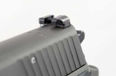 Brand New from Sig--Legion 9mm Pistol--Hands On Review The rear sight body is shaped for one-handed slide rack operation.