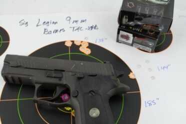 Brand New from Sig--Legion 9mm Pistol--Hands On Review The Barnes TAC-XPD 9mm +P shot a number of five-shot groups under two inches.