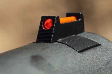 Two New 9mm Springfield Range Officers Fiber optic front sights.