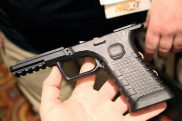 The finished product has a bit more aggressive texture than that of a stock GLOCK frame.