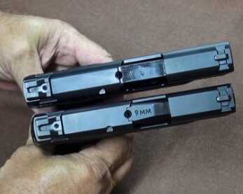 Big-Bore CCW! New Smith & Wesson M&P .45 ACP Shield—Full Review The author pointed out that he felt the only real difference in size between the two was in overall length.
