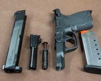 Big-Bore CCW! New Smith & Wesson M&P .45 ACP Shield—Full Review Field strip is simple and can be done without a trigger pull, like all Shields.