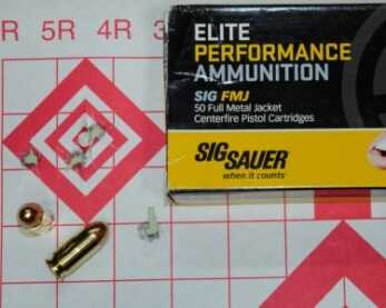 Big-Bore CCW! New Smith & Wesson M&P .45 ACP Shield—Full Review The only FMJ tested from the bag, the SIG Elite Performance did very well.