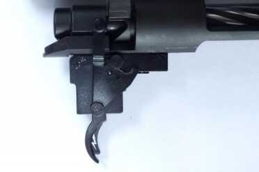 Like many modern rifles, the MVP uses a bladed trigger system to allow for a safe but light pull weight. 