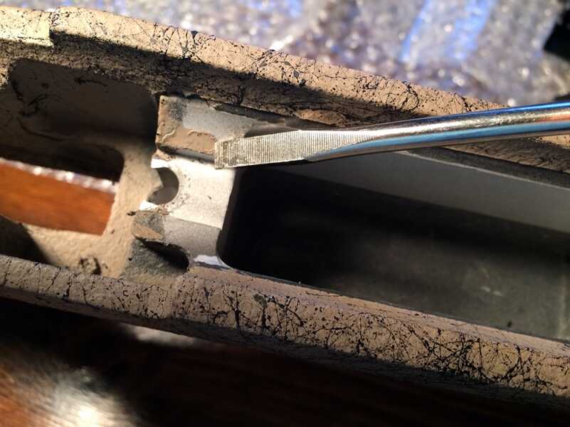 Back to the Basics: Swapping My Tupperware Rifle Stock for a Bell and Carlson Not a huge deal, but I scraped it out anyway.