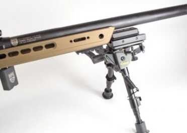 Here you can see the location of the spigot mount. It puts the bipod as far forward as possible and keeps the rifle low to the ground. 