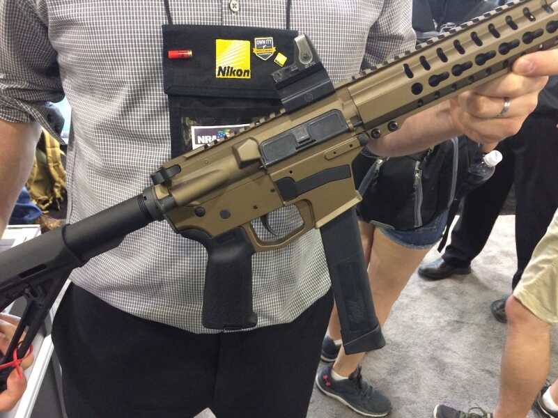 An AR-Based Grease Gun? CMMG’s New MkG45 Guard Carbine – NRA 2017 An AR-Based Grease Gun? CMMG’s New MkG45 Guard Carbine – NRA 2017
