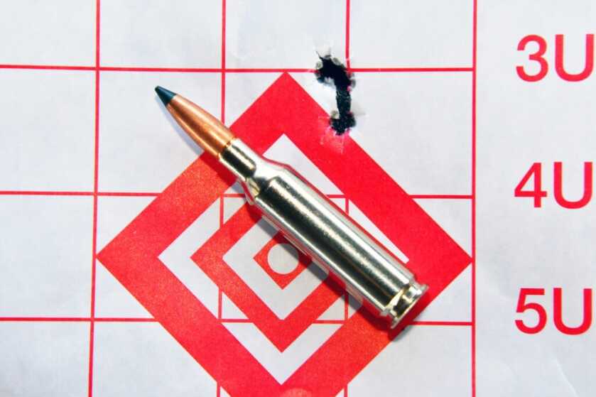 High-Grade Upgrade: Benelli's Lupo Rifle Gets a Beautiful Walnut Stock Test group, Federal Premium 120-grain Trophy Copper ammunition