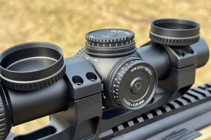Windage and elevation adjustments featuring 1/4 MOA clicks