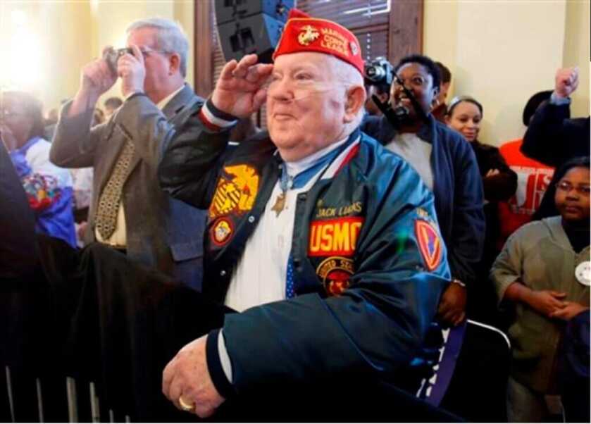 Jack Lucas saluting