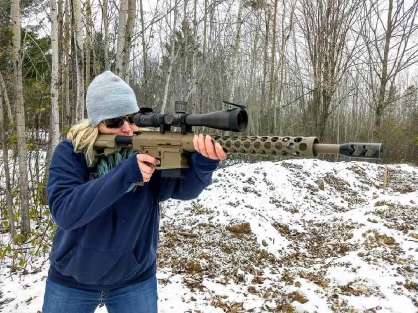 shooting a rifle