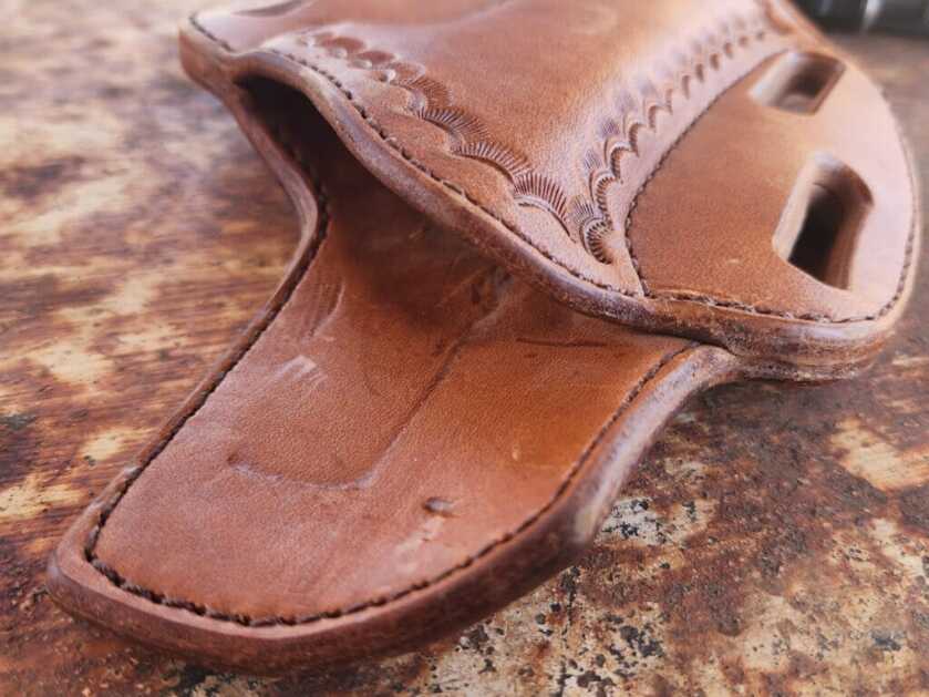 mouth of leather holster