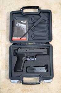 Sig Sauer P227 Nitron – New Gun Review The P227 comes with two 10-round magazines, a grip removal tool/cleaning rod, a pistol lock, and a hard case.