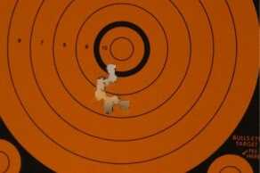 Up Close and Personal with the Daniel Defense DDM4V9 5.56—New Gun Review This target was shot at 50 yards with the Aimpoint Pro on the DDM4V9. I shot ten rounds from a basic blade stance and had no problem keeping the group tight.