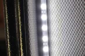 A long row of lights makes finding your way around inside the safe much easier. 