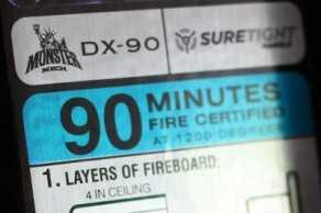 If the company wants to brag about a feature, you’ll see it here on this sticker. 90 minutes of fire protection is worth crowing about.