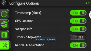 InteliSCOPE Targeting Device for Android/Apple Phones Several options give you pretty good flexibility as to what you want on your screen and how the app works.