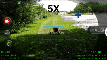 InteliSCOPE Targeting Device for Android/Apple Phones A fairly major bug in the software is that if you zoom in to 5x, then do anything in the app, then go back, it is stuck at 5x yet showing 1x.