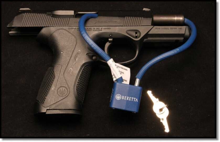 pistol with cable lock Safety