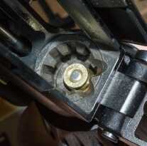 Here's a 300 Blackout cartridge loaded with a ballistic tip bullet, dropped, not forced, into the same 5.56mm chamber.