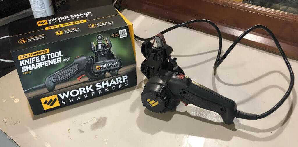 Work Sharp Knife Sharpener box and device.