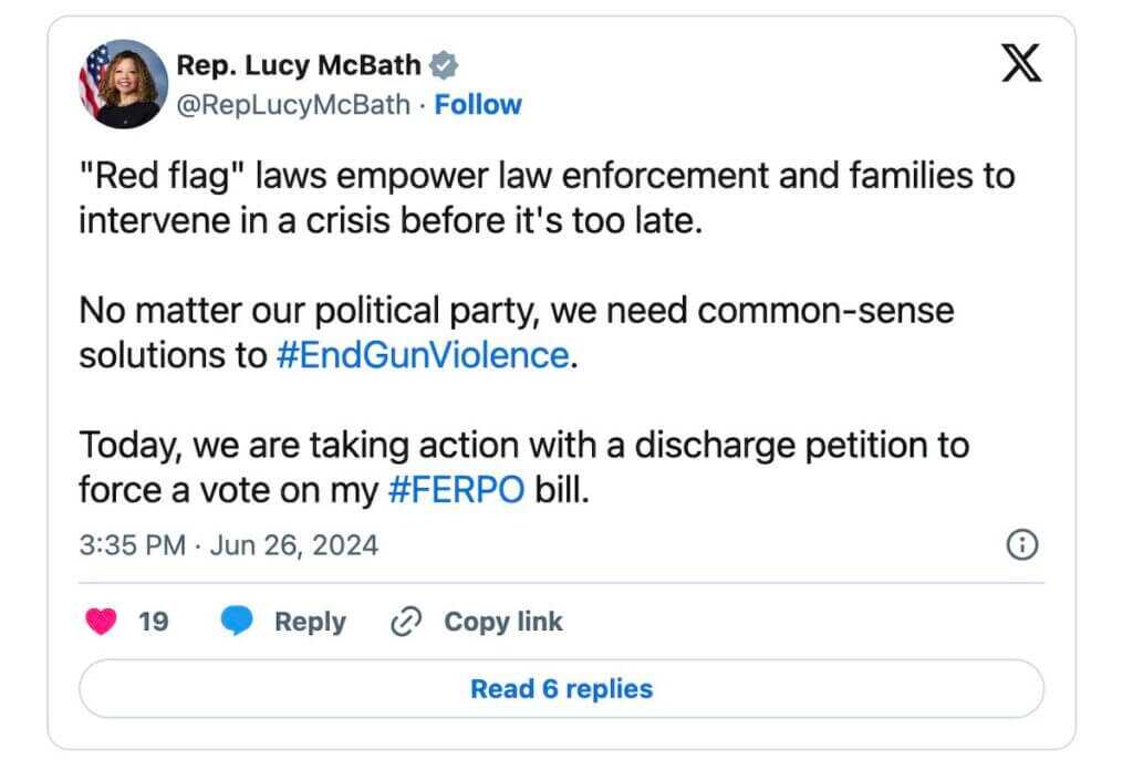 Lucy McBath's tweet.