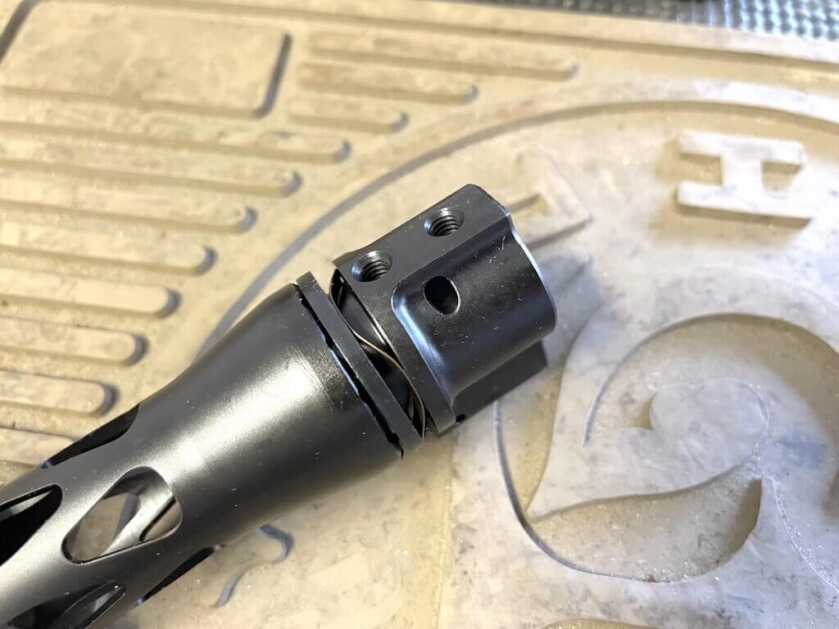 riflespeed adjustable gas block can be attached set screws and pinned in place.