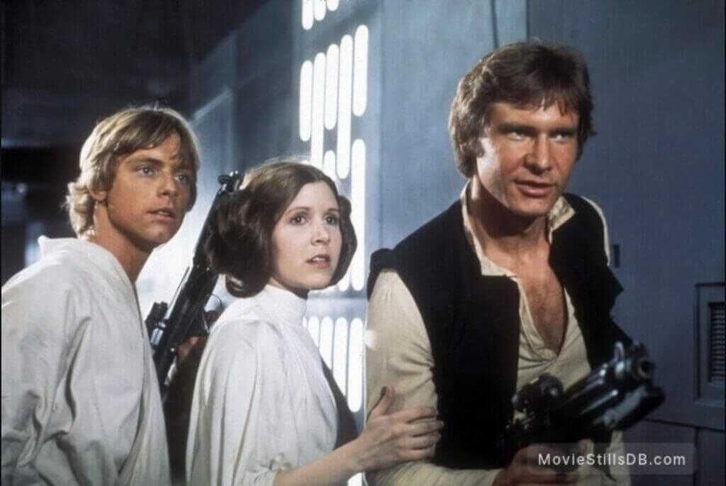 Han solo, luke skywalker, and princess Leah star wars