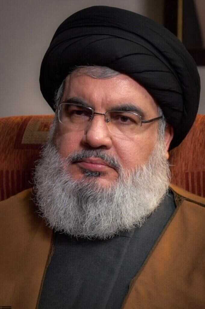 Hassan Nasrallah portrait before the strike that killed him