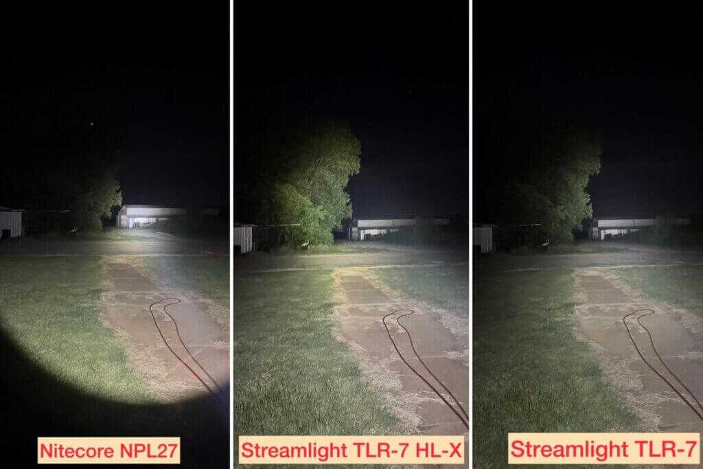 photo comparing pistol lights