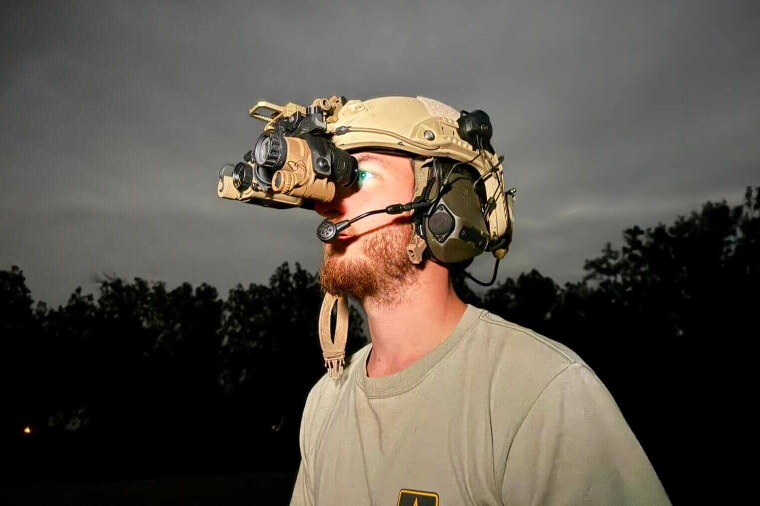 Using ComTac VIII headband configuration while operating farm equipment for electronic hearing protection