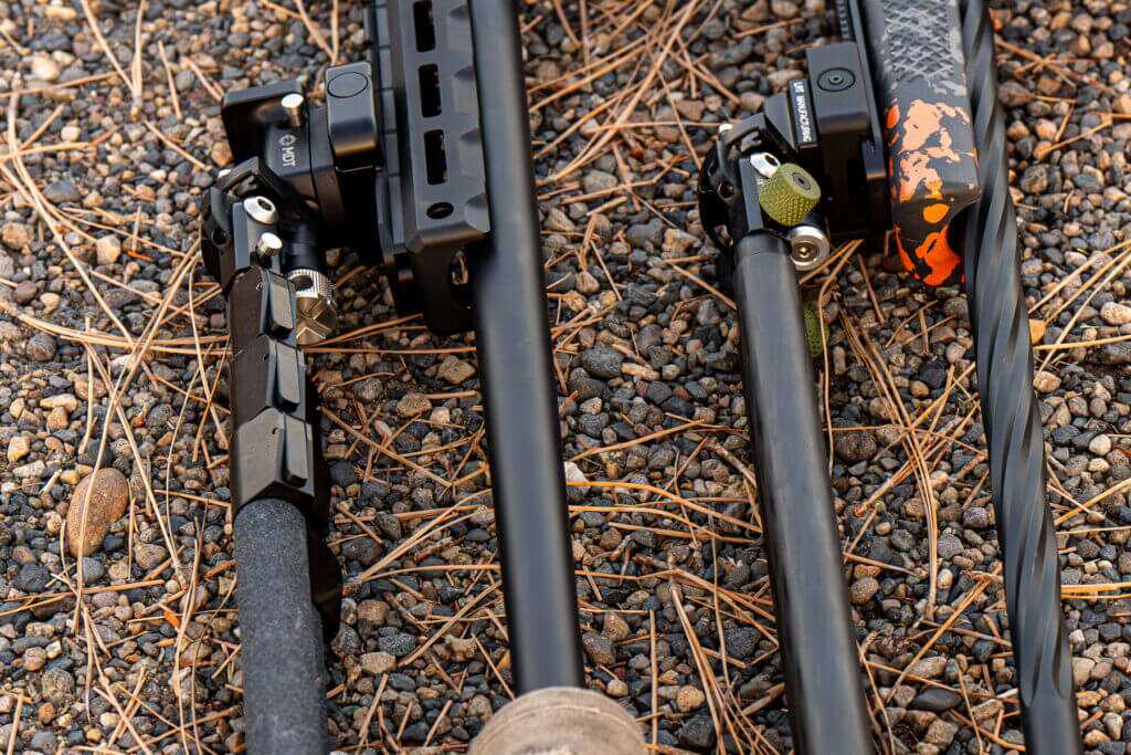 CKYE-POD Triple Pull folded on rifle showing forward weight at muzzle end