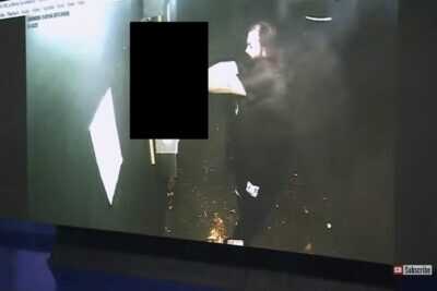 Jason Steiner shown here firing back at the armed robbers.