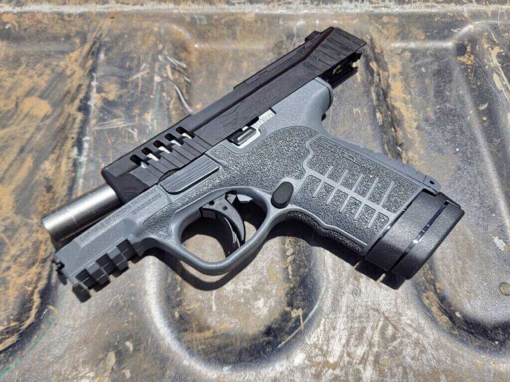 used semi auto pistol on bench buying used handgun exterior wear check