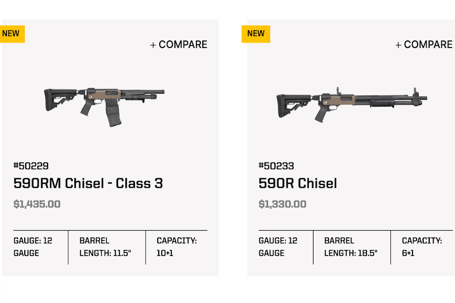 Two new Mossberg Chisel shotguns.