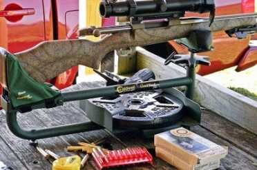 A Caldwell Lead Sled absorbed most of the recoil. Shooting in a T-shirt without the Lead Sled, it stops being fun pretty much after the first shot.