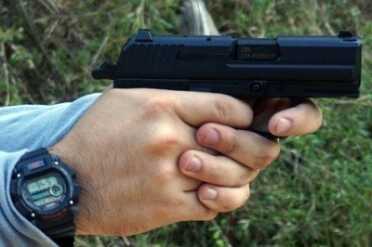 The concave front trigger guard is hammer fired pistol available in DA/SA or DA only. 