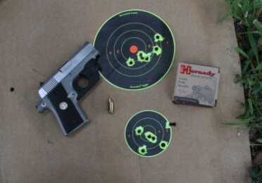 I was able to keep a 6 round magazine into about 3-4 inches at 7 yards, offhand with no rest. At 14 3/8 ounces, this Mustang is a soft shooting and very accurate .380 that is a pleasure.