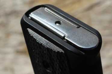 The flush fit of the steel mag. 