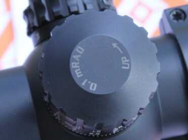 Mils, or Mrads, are slightly courser than MOAs, so the clicks on your scope are 1/10th of a mil, as compared to 1/4 of an MOA. In practice they are .36" and .25" at 100 yards.