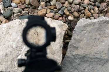 Burris AR-1X--The Best Red Dot Under 0? No batteries? No worries. The reticle is etched in and will still be visible.