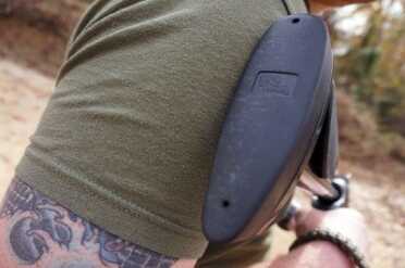 The ProMag logo on the back of the butt pad.