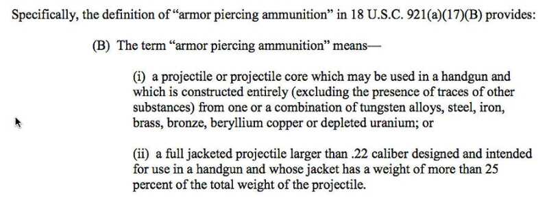 Excerpt from the LEOPA now being used to judge M855's status.