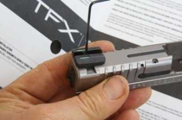 One thing I love about these sights is that the rear sight floats in the dovetail with a few thousands of play, and you lock it in with a set screw.