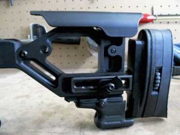 The cheek piece holds a 4mm hex screw underneath that can be used to adjust and reconfigure various parts of the stock.  The wrench can be used to give the wing nuts a little oomph for some extra security.